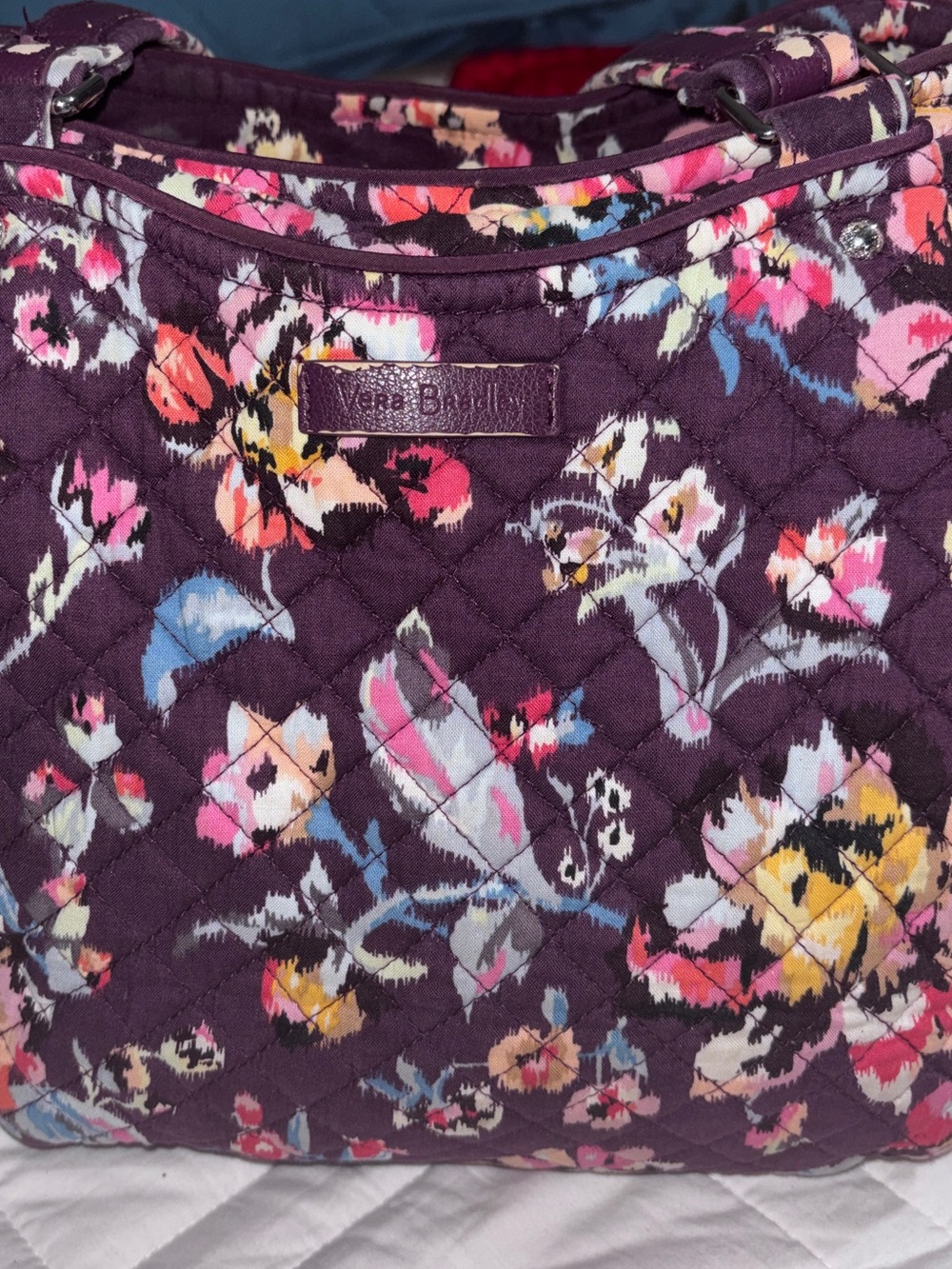 Vera Bradley Purple Floral Quilted Tote Bag